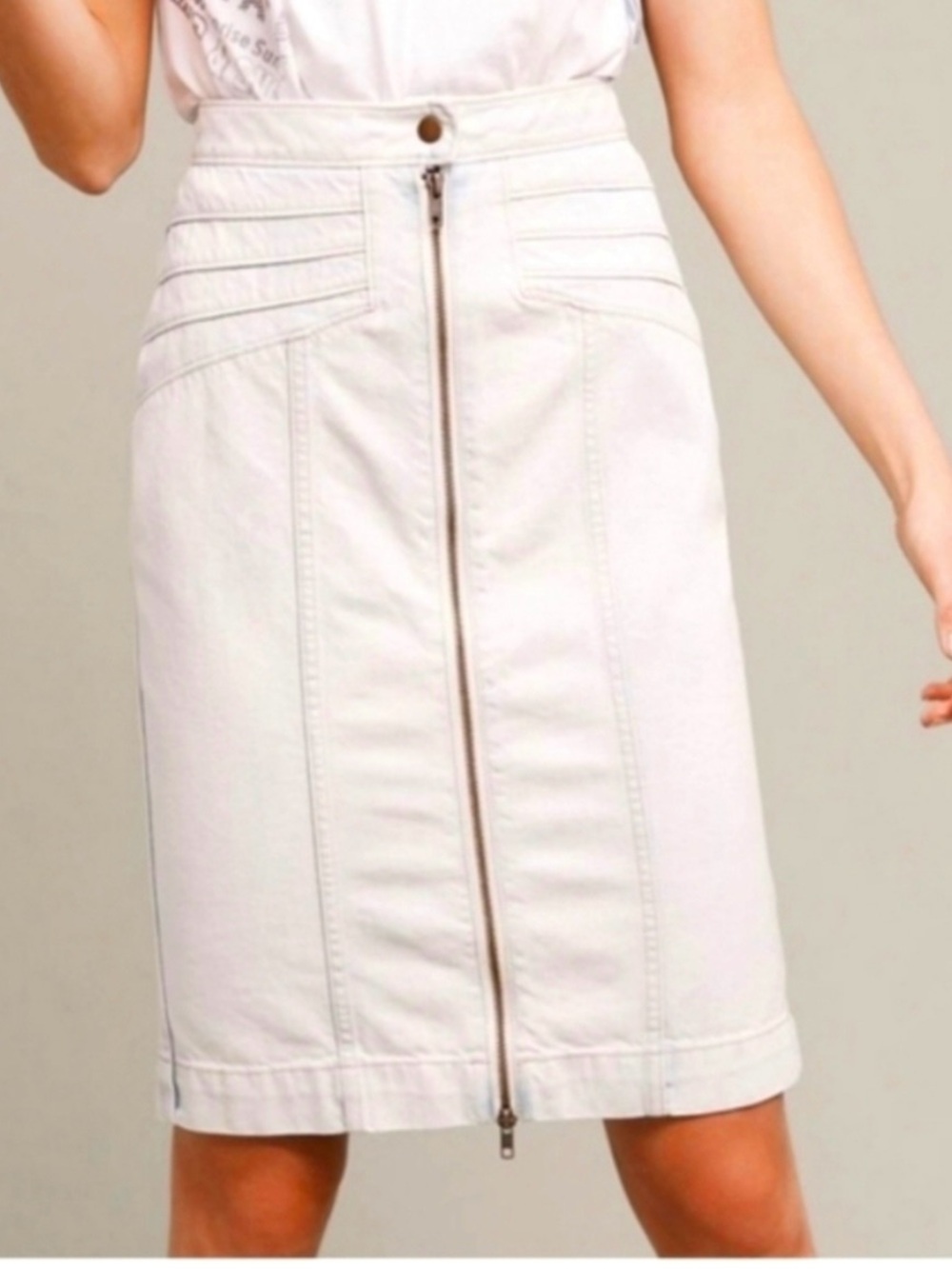Anthropologie Pilcro Denim Zip-Front Pencil Skirt